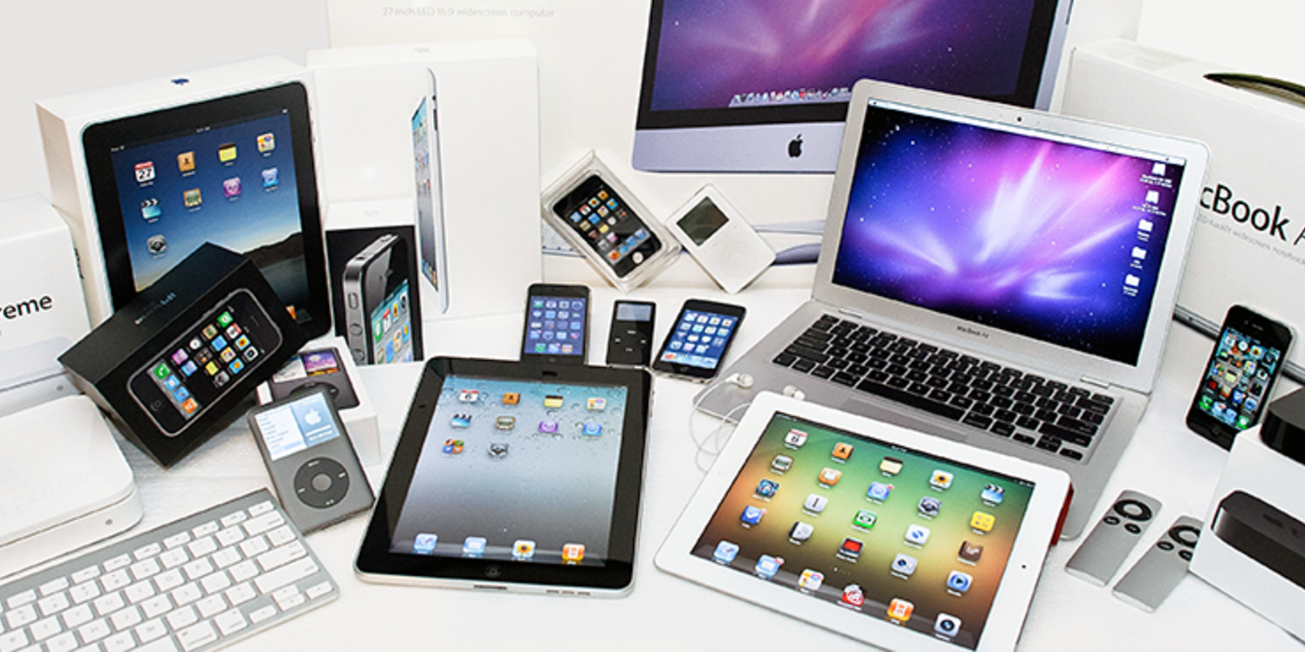 Apple MacBook Pro, Air, iMac, iPad, iPod, iPhone, HomePod, Mac Mini, Mac Studio