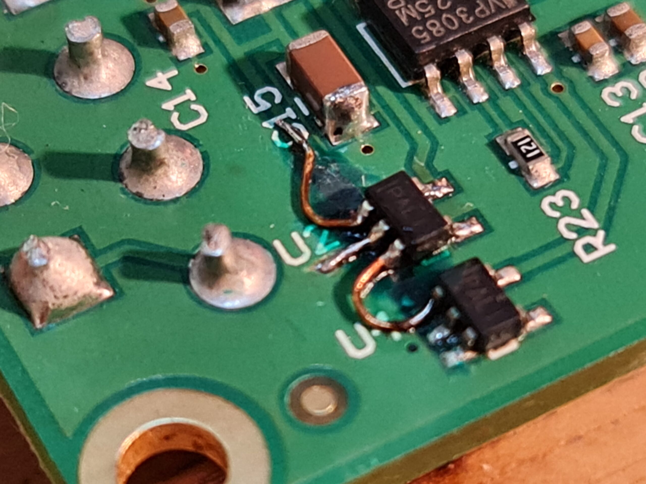 Logicboard after being repaired with micro soldering at our Coffs Harbour workshop